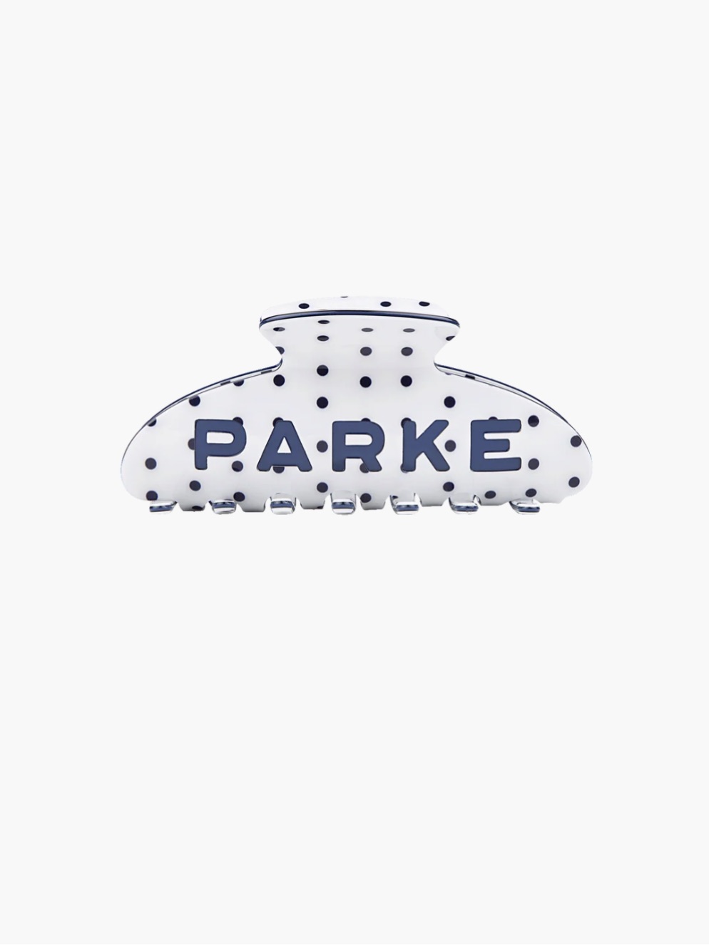 Parke Polka Dot Hair Claw Clip - White
